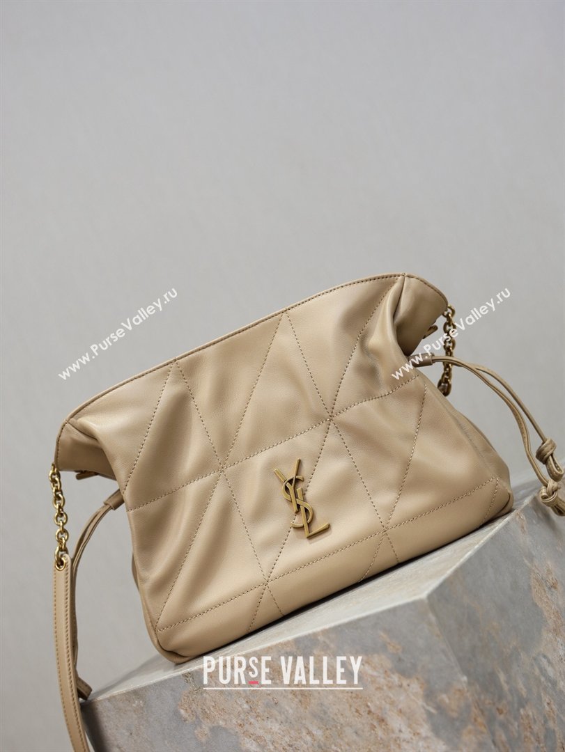 Saint Laurent Jamie Shoulder Pouch Bag in Lambskin Leather Apricot 2026 862712 (YY-260119062)