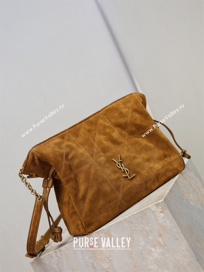 Saint Laurent Jamie Shoulder Pouch Bag in Suede Caramel 2026 862712 (YY-260119058)