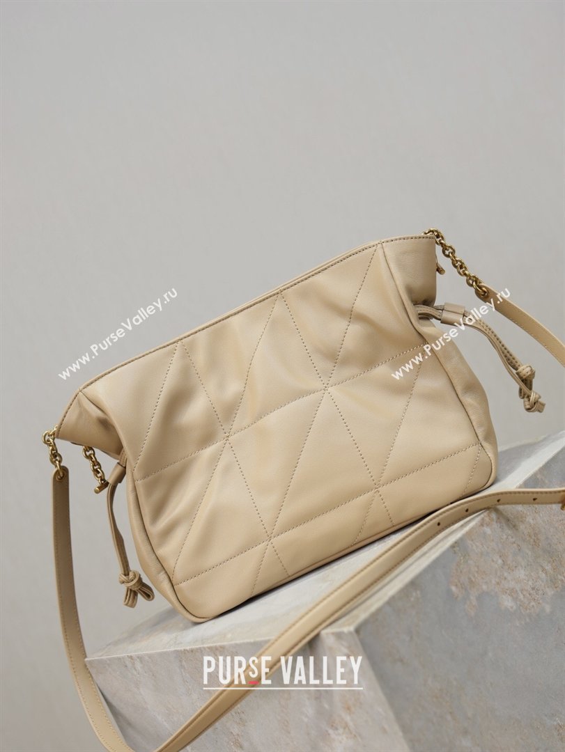 Saint Laurent Jamie Shoulder Pouch Bag in Lambskin Leather Apricot 2026 862712 (YY-260119062)