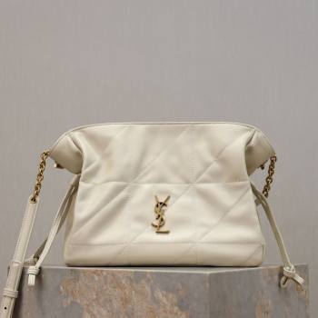 Saint Laurent Jamie Shoulder Pouch Bag in Lambskin Leather White 2026 862712 (YY-260119063)