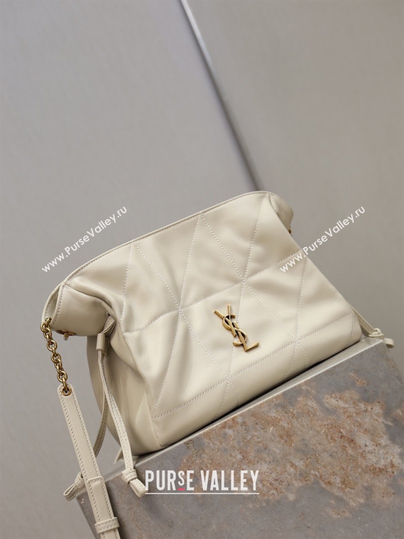 Saint Laurent Jamie Shoulder Pouch Bag in Lambskin Leather White 2026 862712 (YY-260119063)