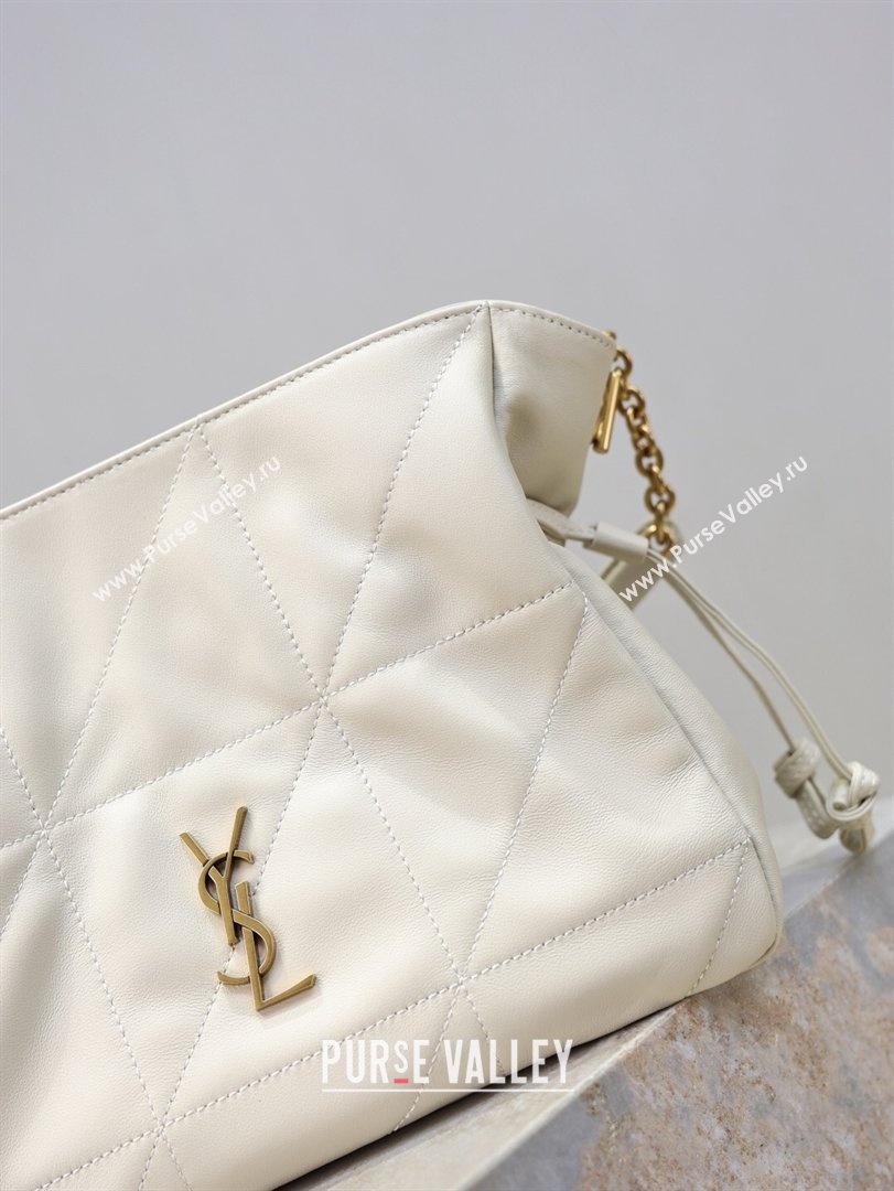 Saint Laurent Jamie Shoulder Pouch Bag in Lambskin Leather White 2026 862712 (YY-260119063)