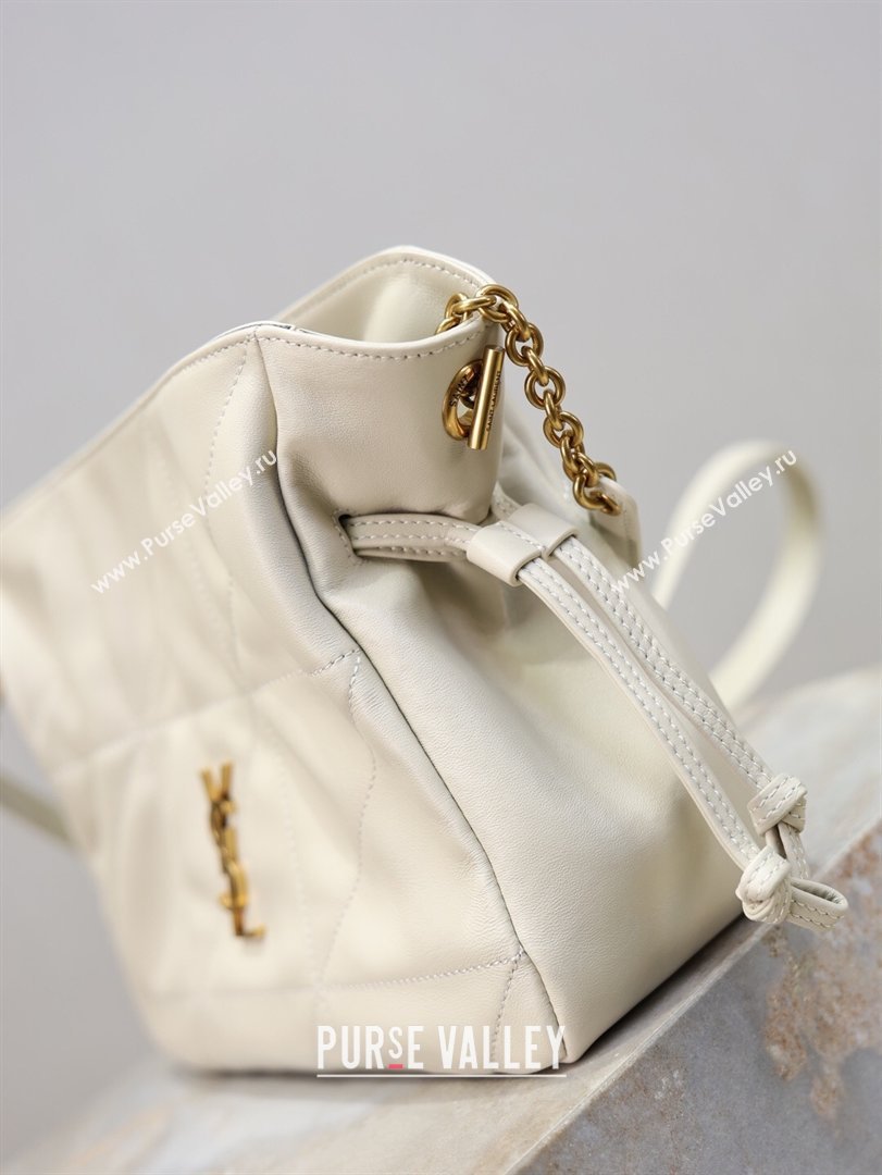 Saint Laurent Jamie Shoulder Pouch Bag in Lambskin Leather White 2026 862712 (YY-260119063)