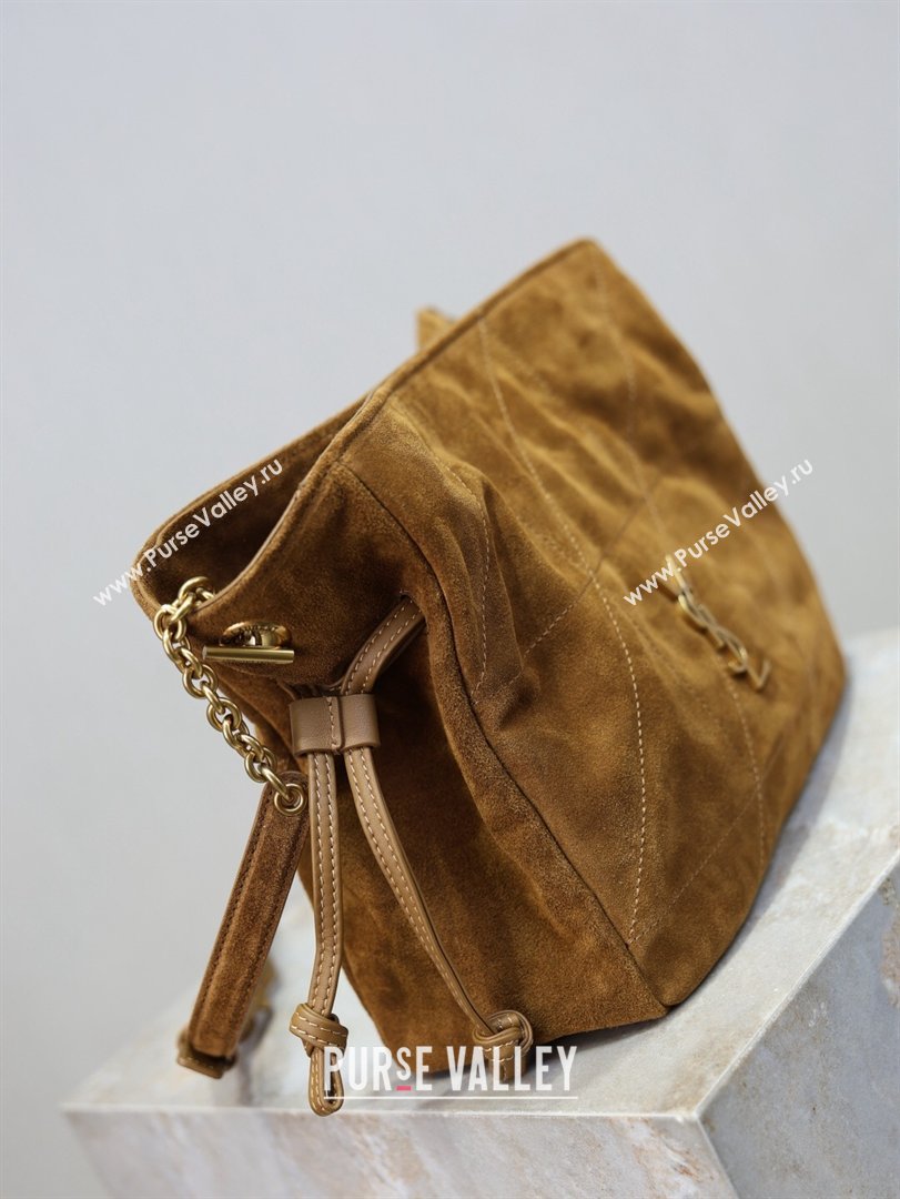 Saint Laurent Jamie Shoulder Pouch Bag in Suede Caramel 2026 862712 (YY-260119058)