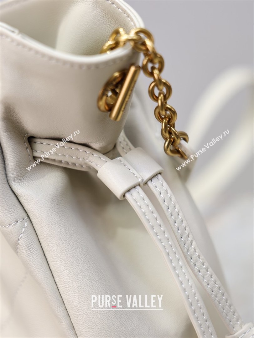 Saint Laurent Jamie Shoulder Pouch Bag in Lambskin Leather White 2026 862712 (YY-260119063)