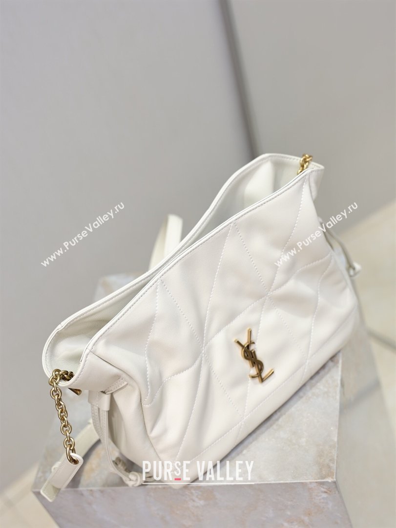 Saint Laurent Jamie Shoulder Pouch Bag in Lambskin Leather White 2026 862712 (YY-260119063)
