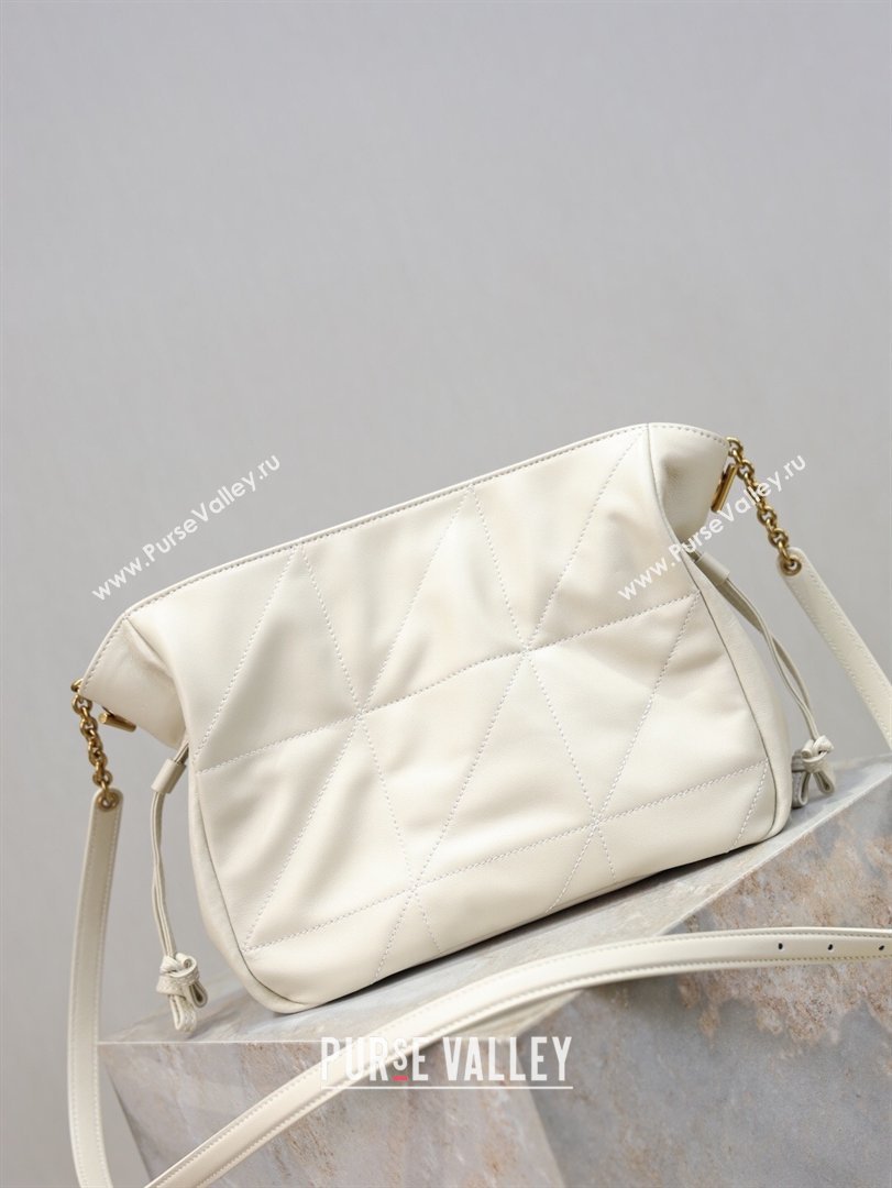 Saint Laurent Jamie Shoulder Pouch Bag in Lambskin Leather White 2026 862712 (YY-260119063)