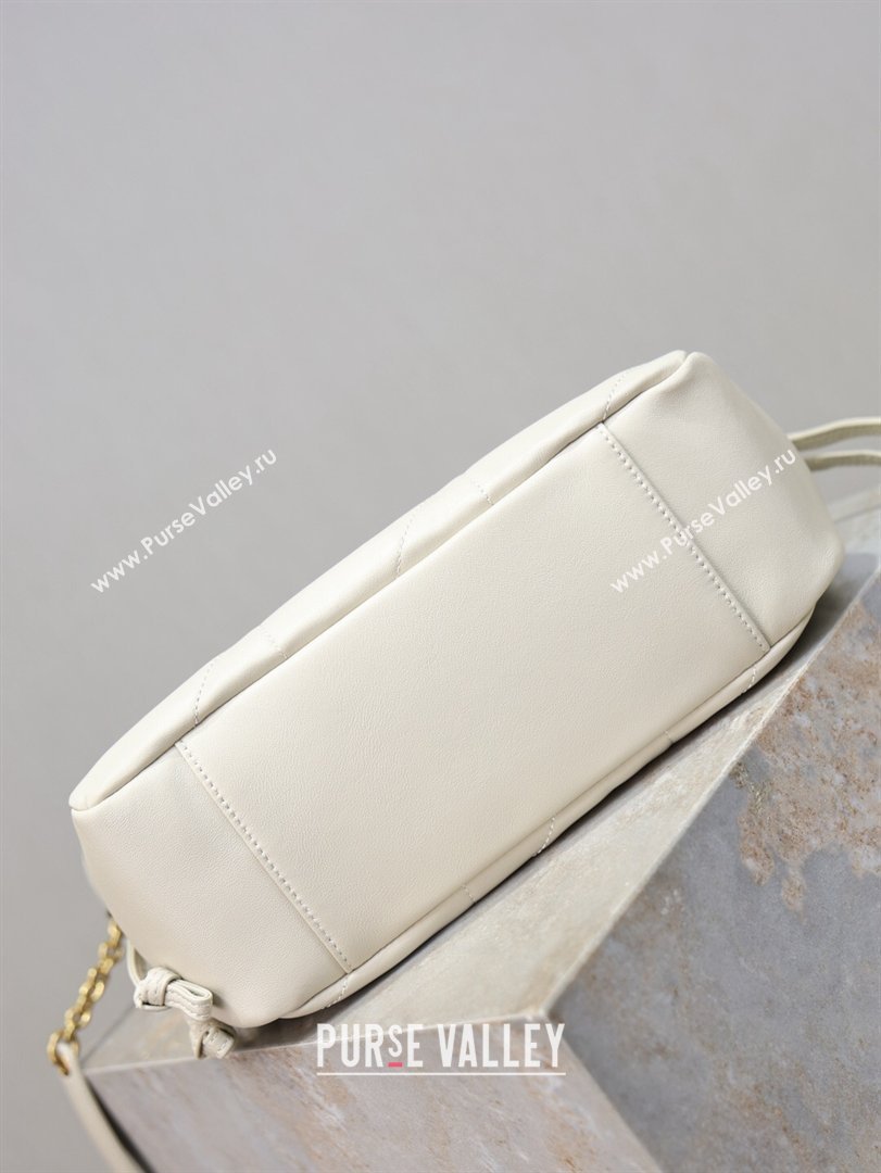 Saint Laurent Jamie Shoulder Pouch Bag in Lambskin Leather White 2026 862712 (YY-260119063)