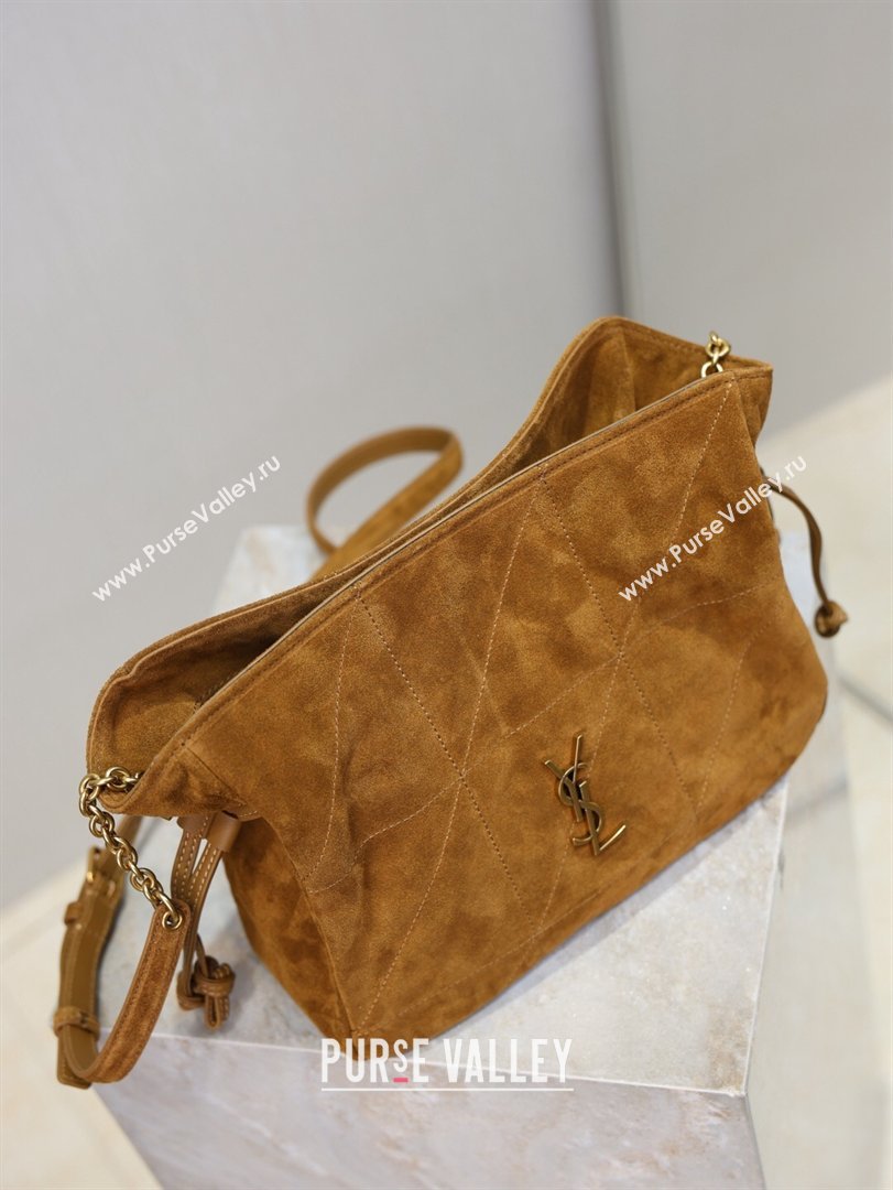 Saint Laurent Jamie Shoulder Pouch Bag in Suede Caramel 2026 862712 (YY-260119058)