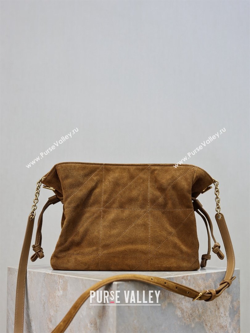 Saint Laurent Jamie Shoulder Pouch Bag in Suede Caramel 2026 862712 (YY-260119058)