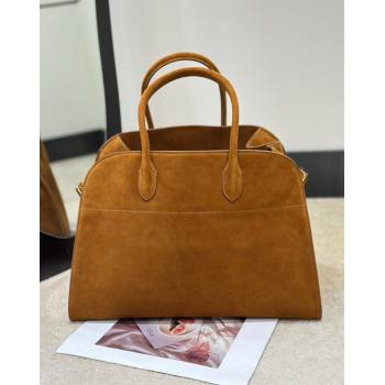 The Row Margaux 15 Tote Bag in Suede Gold-Tone 2026 8818L (CL-260410033)