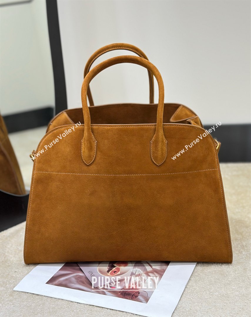 The Row Margaux 15 Tote Bag in Suede Gold-Tone 2026 8818L (CL-260410033)