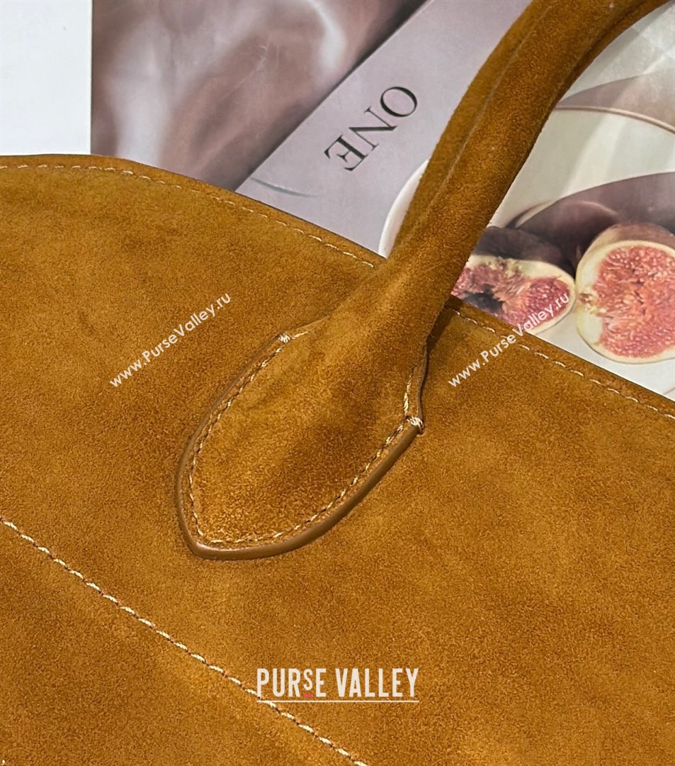 The Row Margaux 15 Tote Bag in Suede Gold-Tone 2026 8818L (CL-260410033)