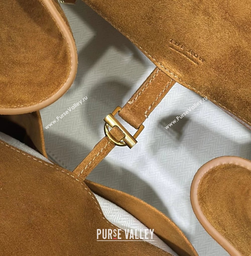 The Row Margaux 15 Tote Bag in Suede Gold-Tone 2026 8818L (CL-260410033)