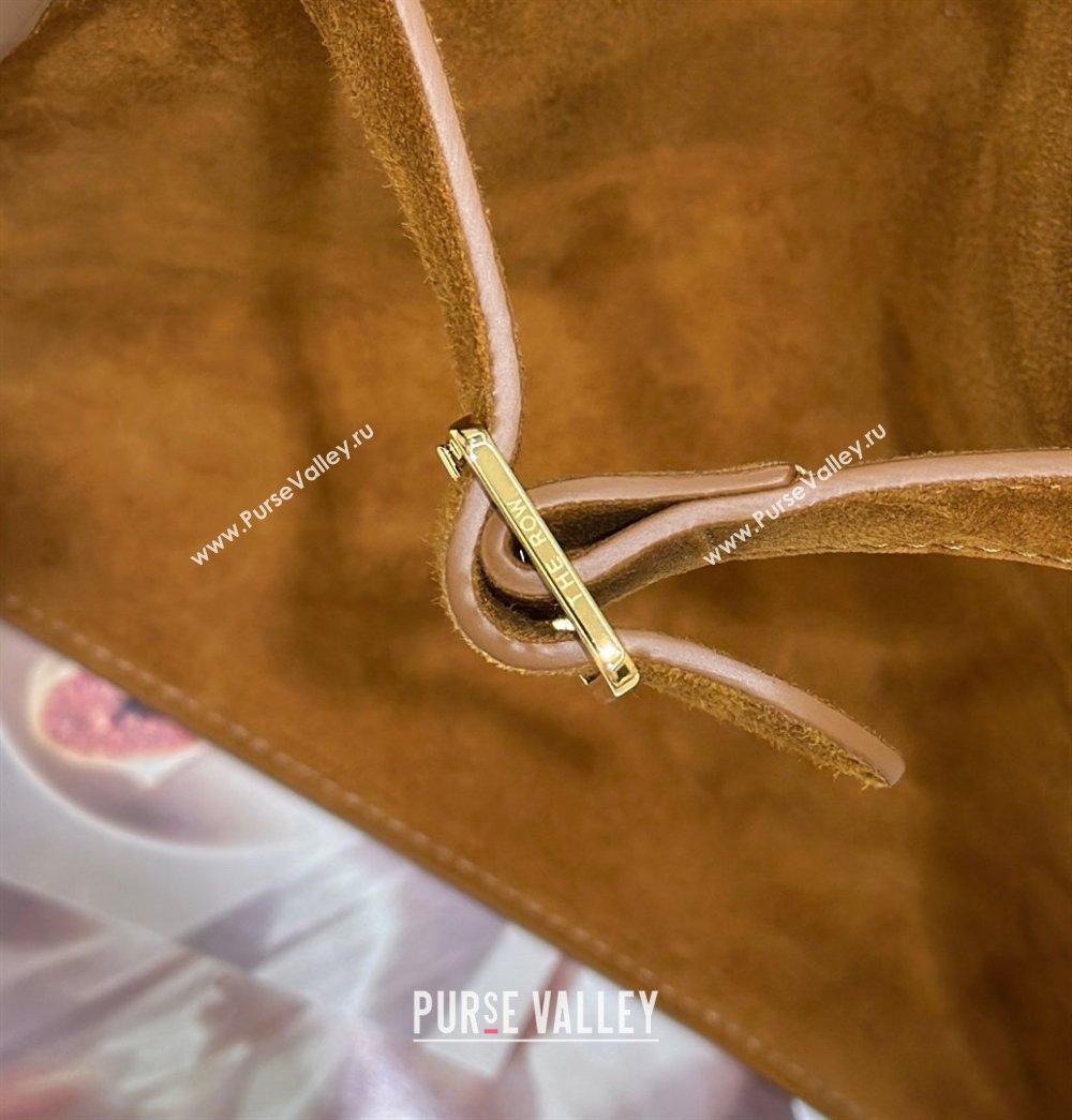 The Row Margaux 15 Tote Bag in Suede Gold-Tone 2026 8818L (CL-260410033)