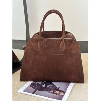 The Row Margaux 15 Tote Bag in Suede Dark Brown 2026 8818L (CL-260410035)