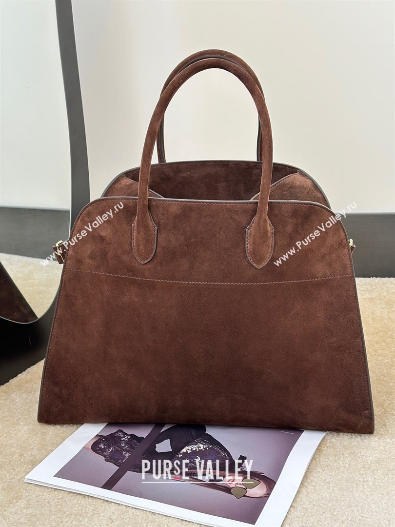 The Row Margaux 15 Tote Bag in Suede Dark Brown 2026 8818L (CL-260410035)