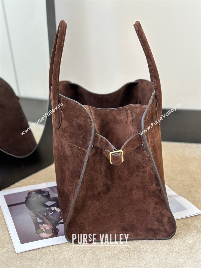 The Row Margaux 15 Tote Bag in Suede Dark Brown 2026 8818L (CL-260410035)