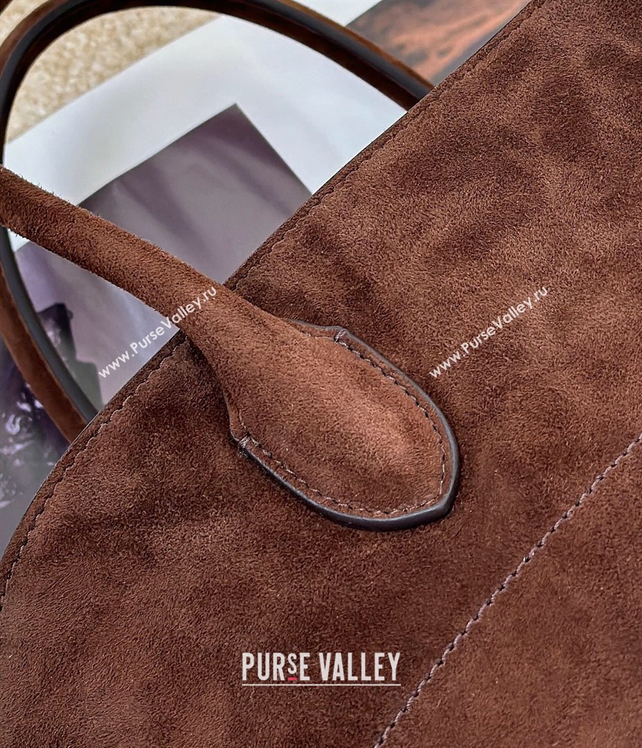 The Row Margaux 15 Tote Bag in Suede Dark Brown 2026 8818L (CL-260410035)