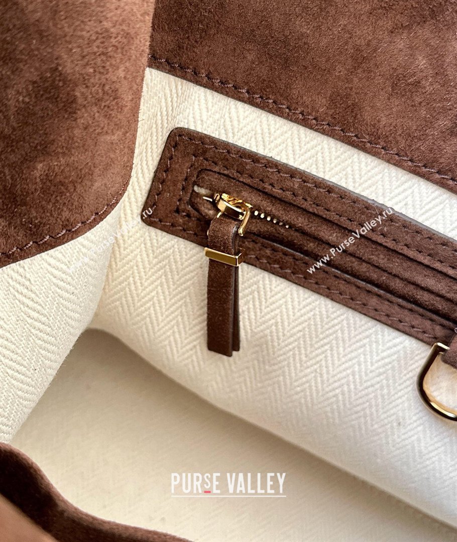 The Row Margaux 15 Tote Bag in Suede Dark Brown 2026 8818L (CL-260410035)