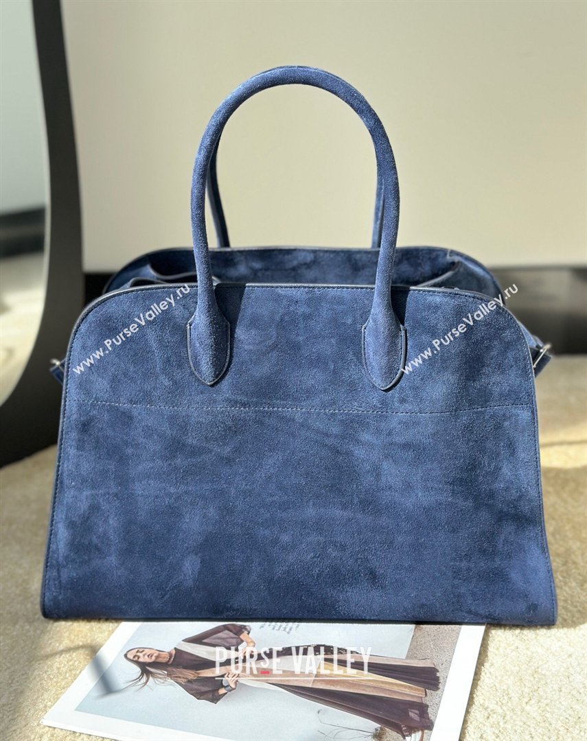 The Row Margaux 15 Tote Bag in Suede Blue 2026 8818L (CL-260410036)