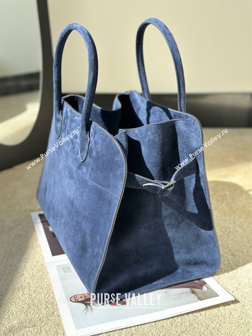The Row Margaux 15 Tote Bag in Suede Blue 2026 8818L (CL-260410036)