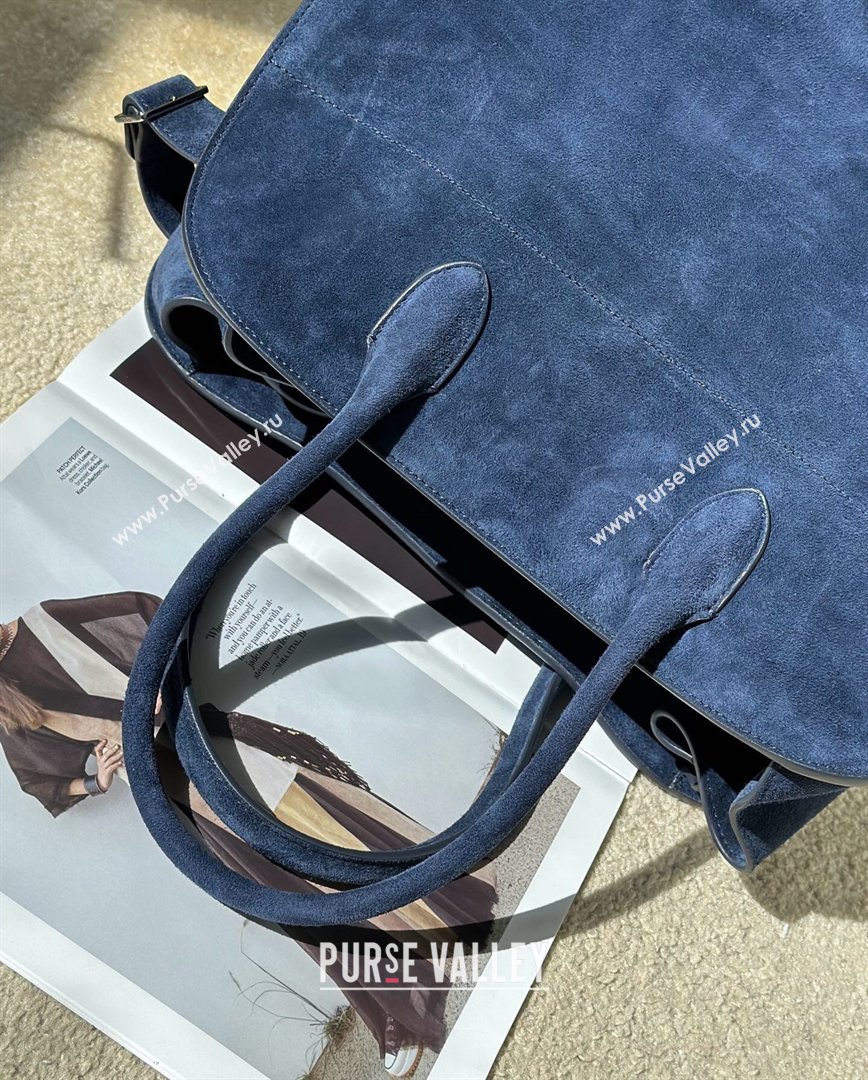 The Row Margaux 15 Tote Bag in Suede Blue 2026 8818L (CL-260410036)