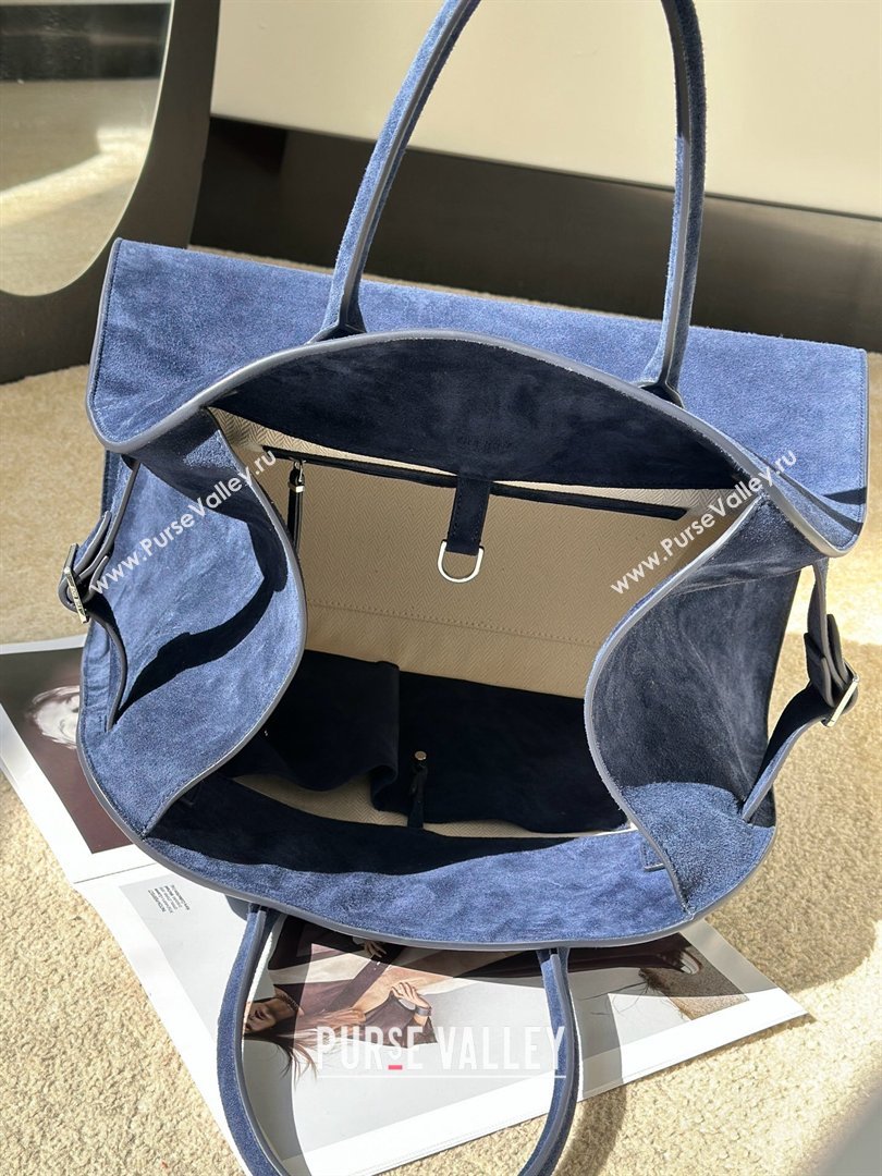The Row Margaux 15 Tote Bag in Suede Blue 2026 8818L (CL-260410036)