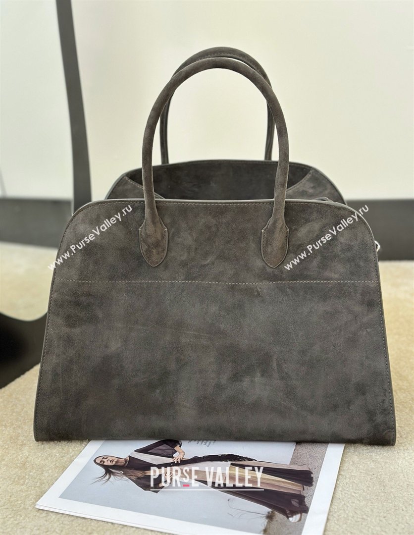 The Row Margaux 15 Tote Bag in Suede Green 2026 8818L (CL-260410037)