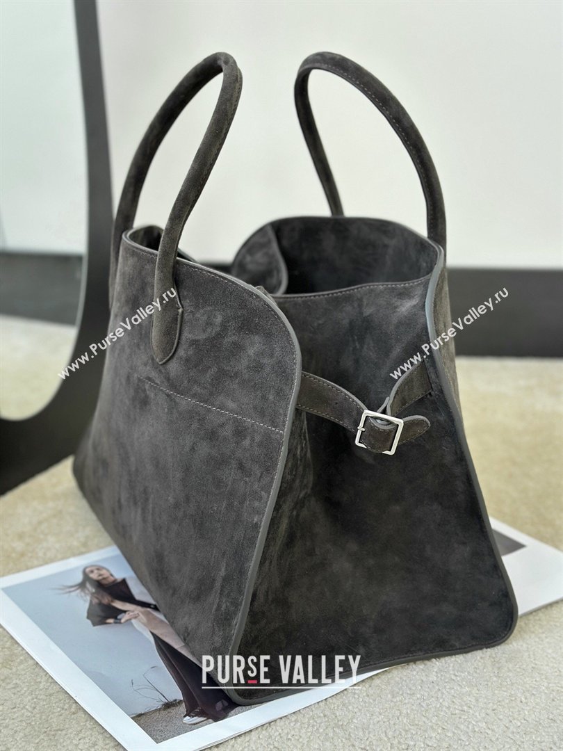The Row Margaux 15 Tote Bag in Suede Green 2026 8818L (CL-260410037)