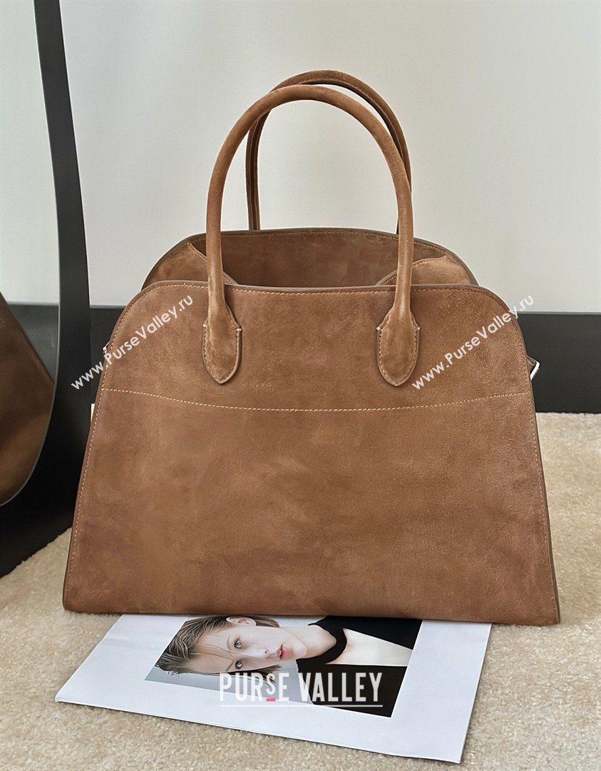 The Row Margaux 15 Tote Bag in Suede Light Brown 2026 8818L (CL-260410034)