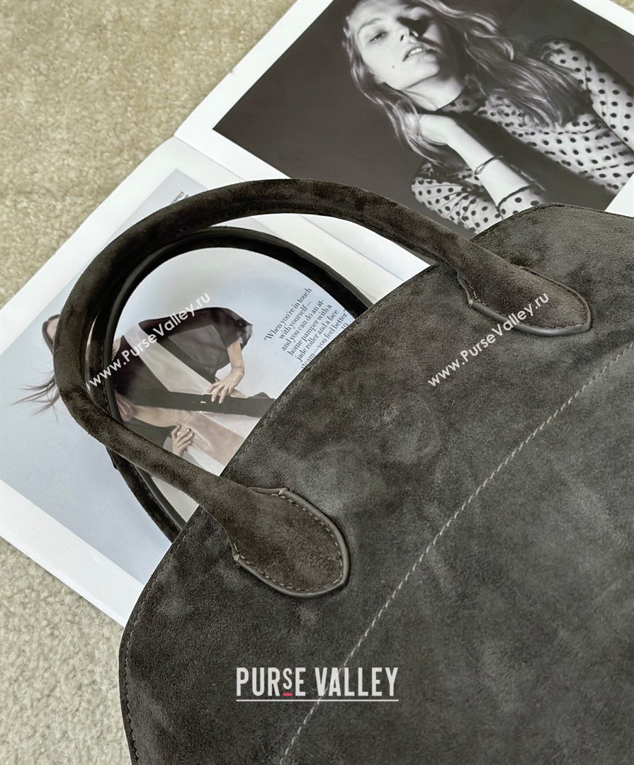 The Row Margaux 15 Tote Bag in Suede Green 2026 8818L (CL-260410037)