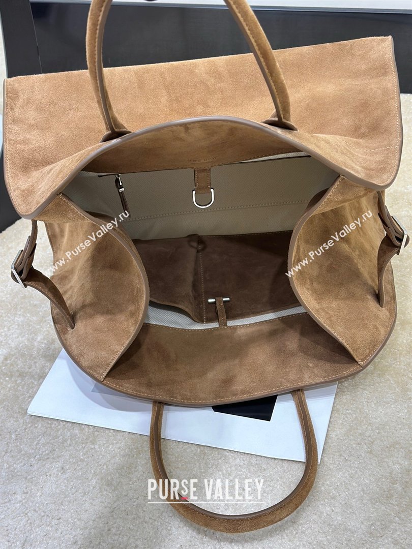 The Row Margaux 15 Tote Bag in Suede Light Brown 2026 8818L (CL-260410034)