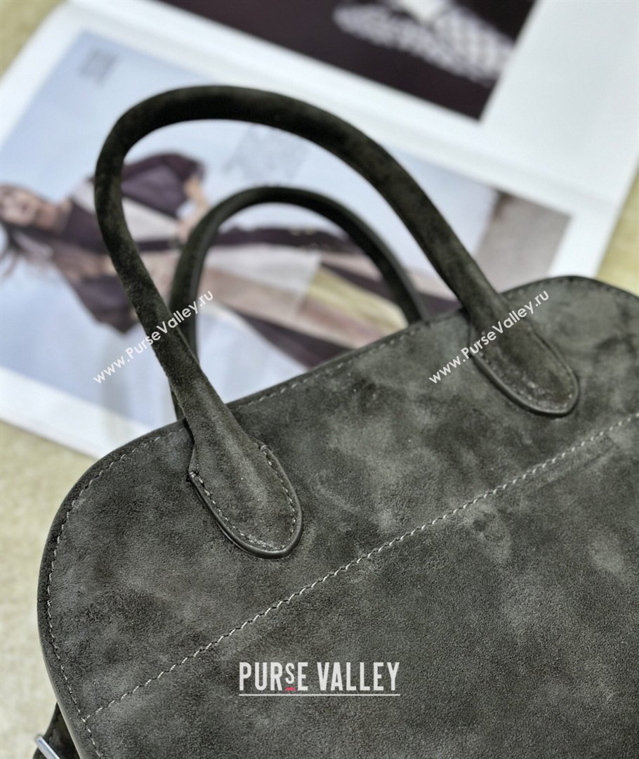 The Row Margaux 10 Tote Bag in Suede Green 2026 8818S (CL-260410018)