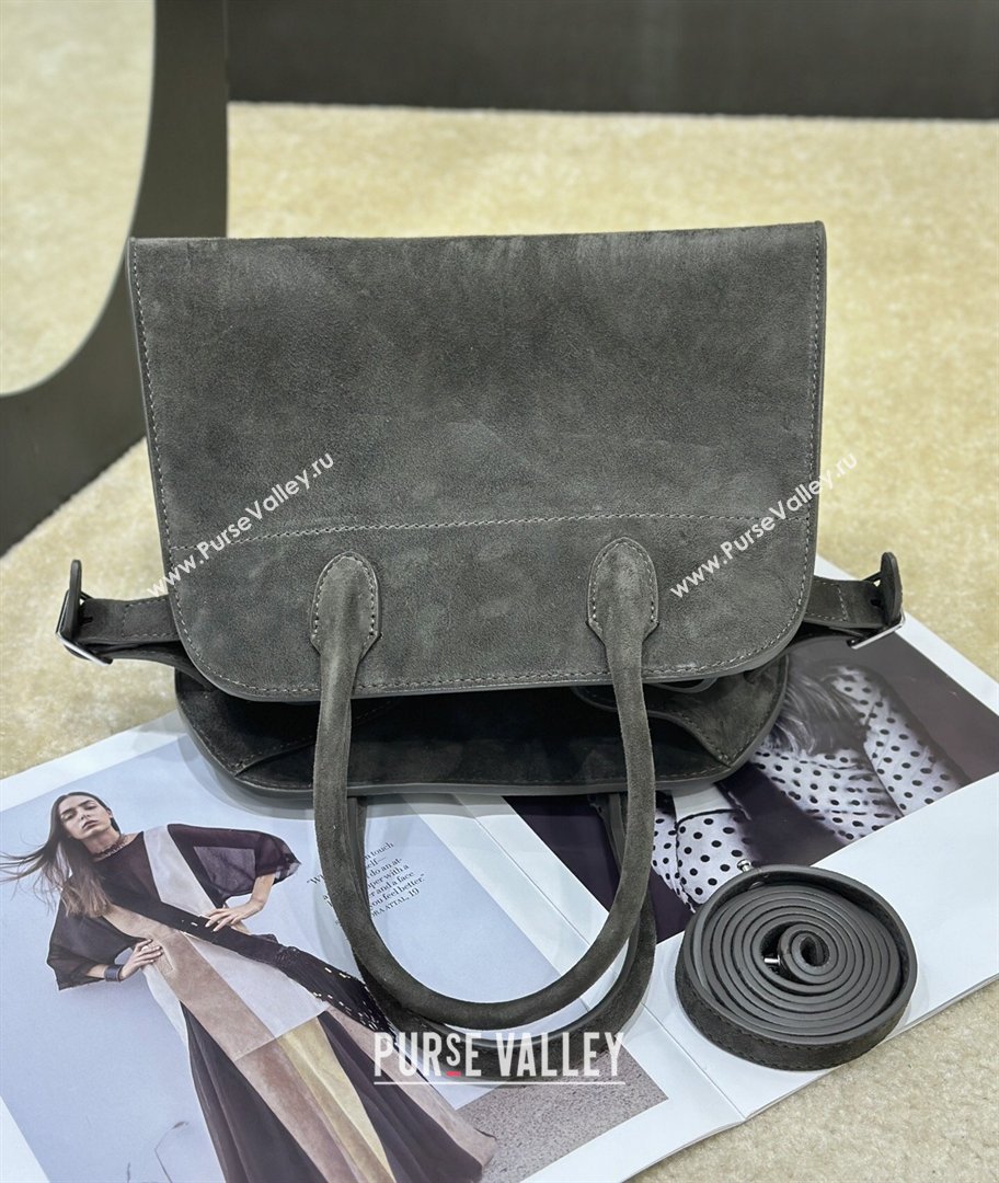 The Row Margaux 10 Tote Bag in Suede Green 2026 8818S (CL-260410018)