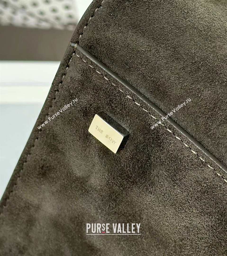 The Row Margaux 10 Tote Bag in Suede Green 2026 8818S (CL-260410018)