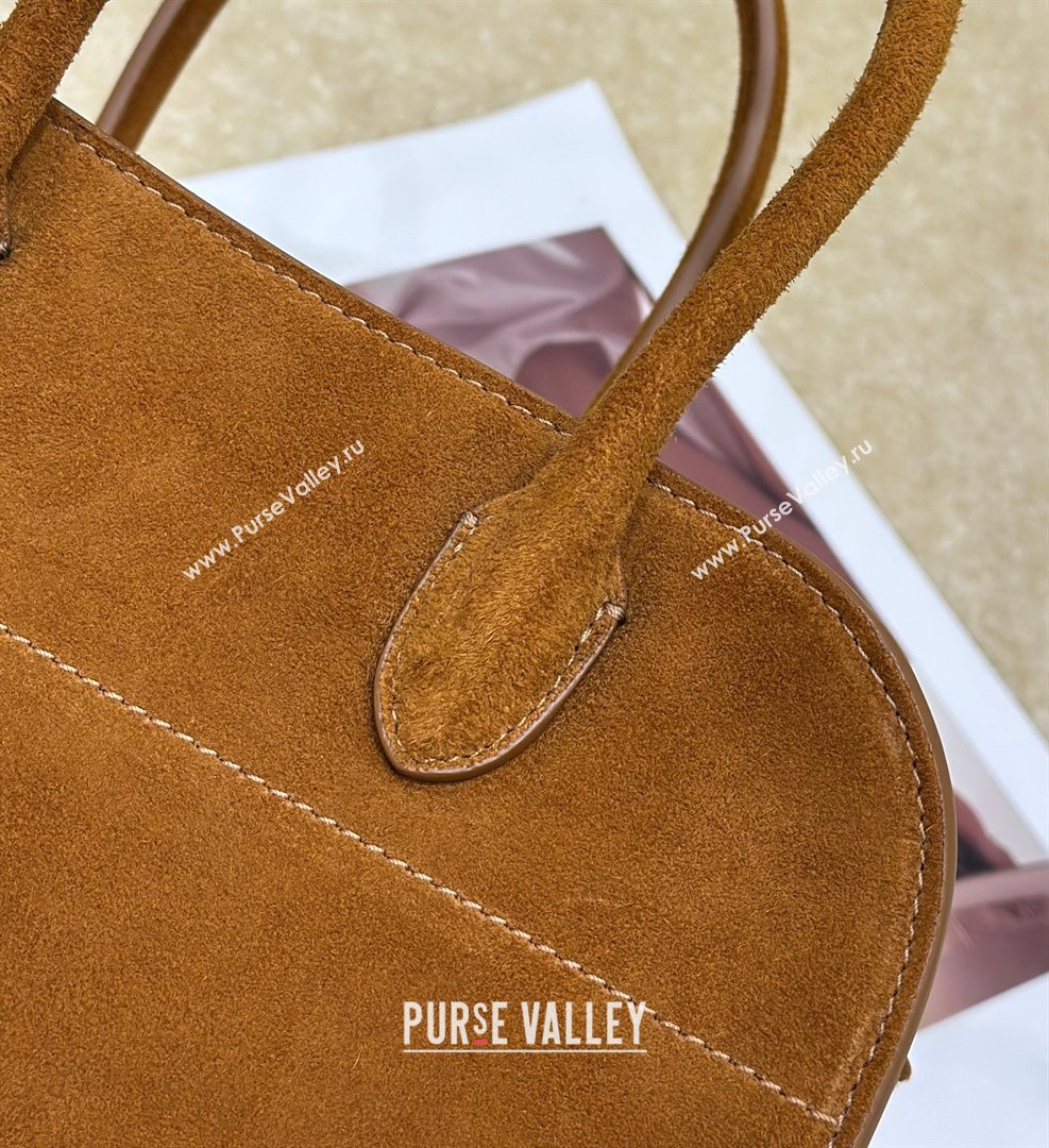 The Row Margaux 10 Tote Bag in Suede Gold-Tone 2026 8818S (CL-260410016)