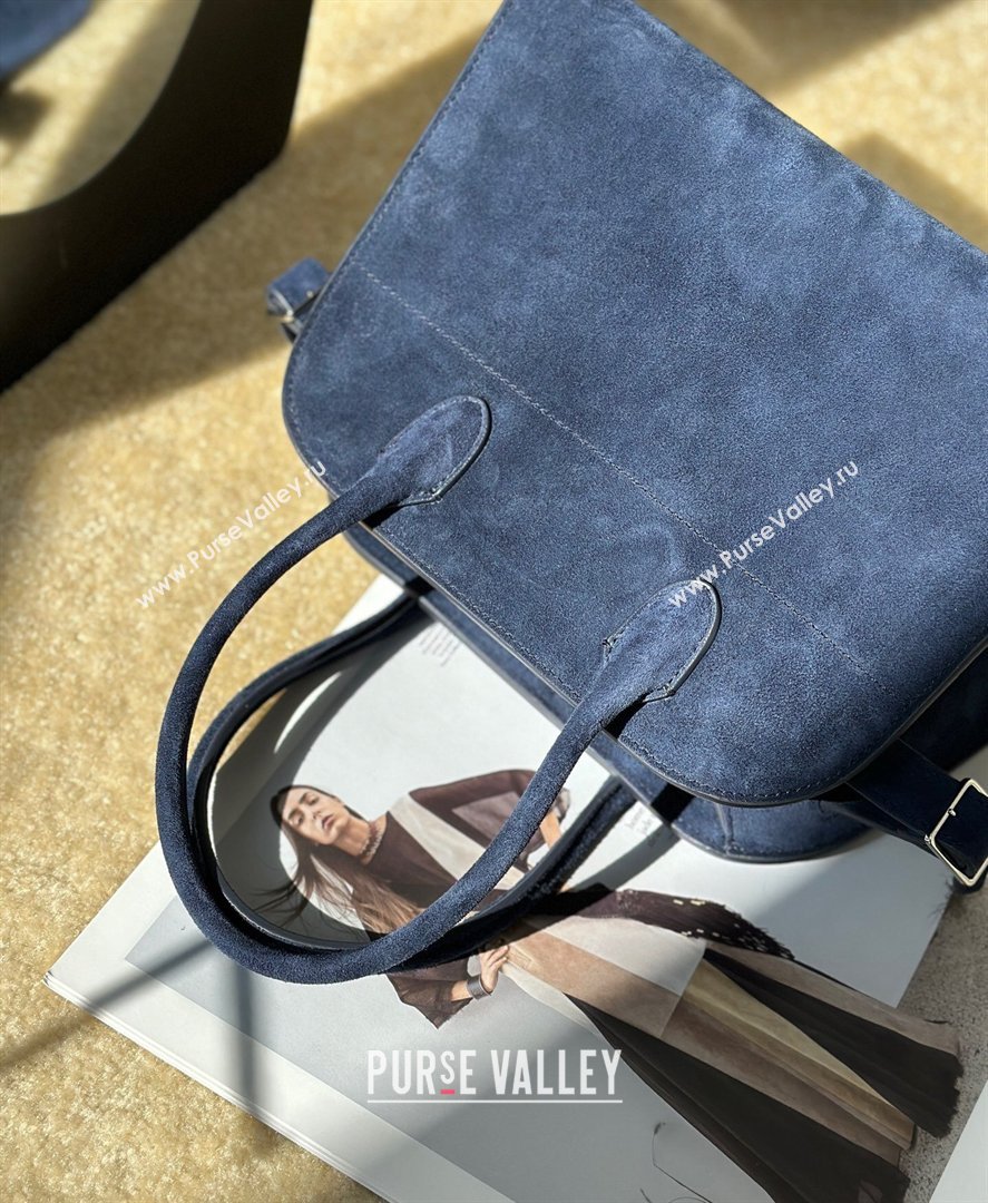 The Row Margaux 10 Tote Bag in Suede Blue 2026 8818S (CL-260410019)