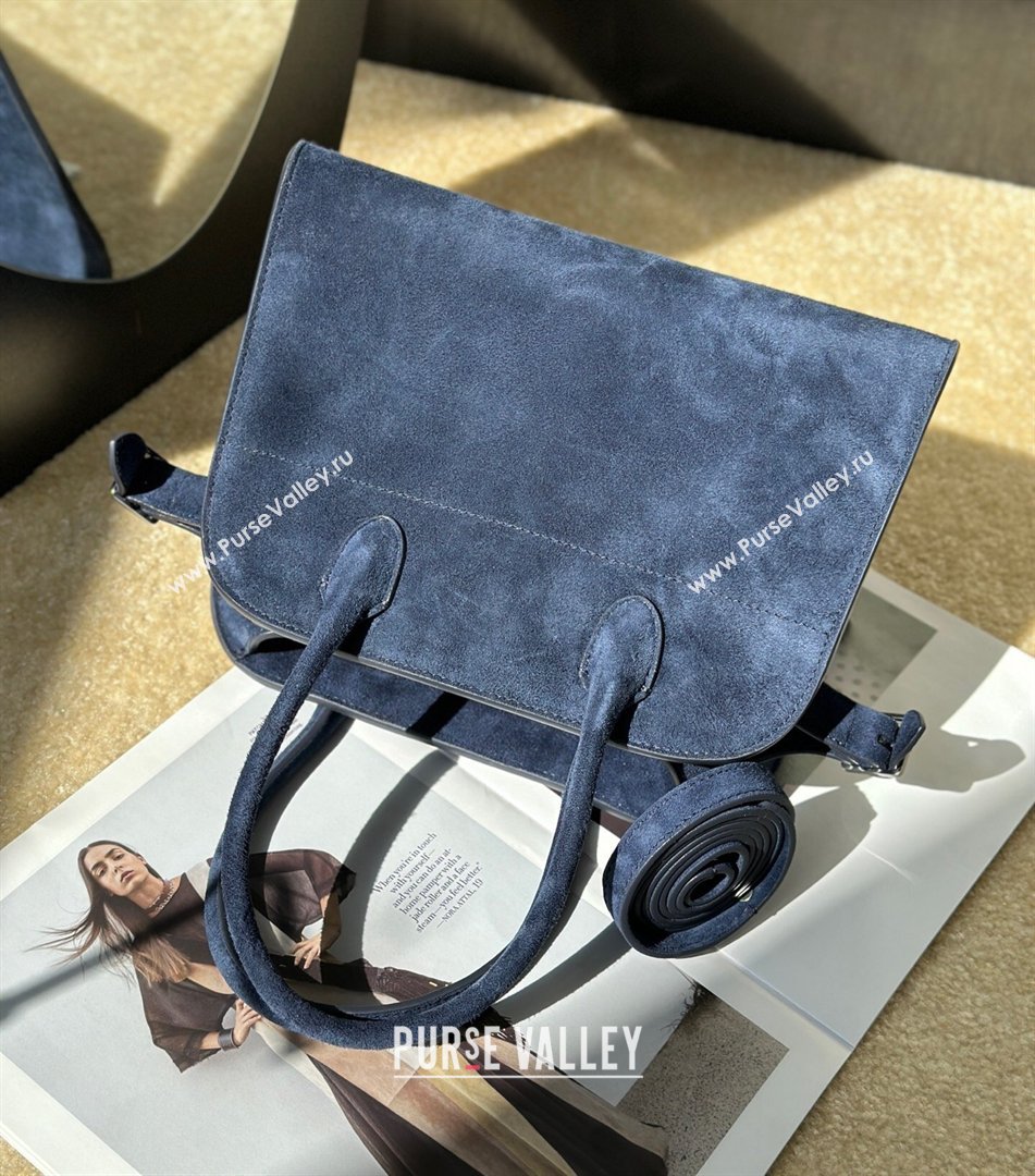 The Row Margaux 10 Tote Bag in Suede Blue 2026 8818S (CL-260410019)