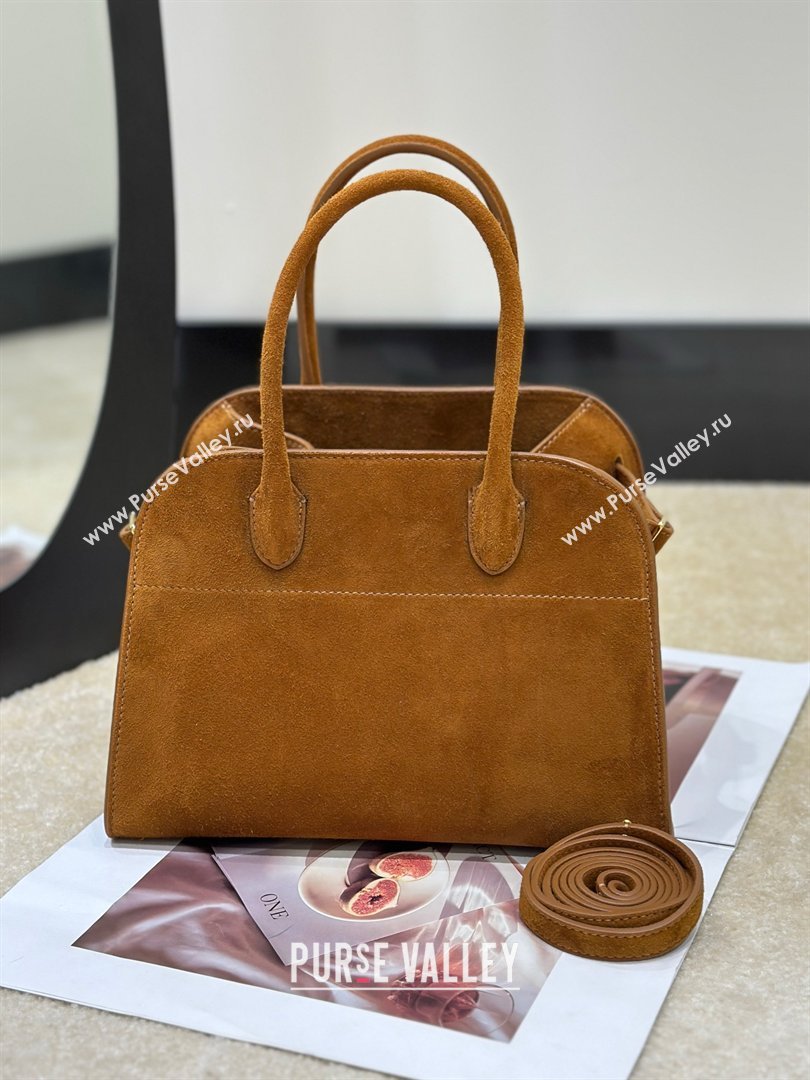 The Row Margaux 10 Tote Bag in Suede Gold-Tone 2026 8818S (CL-260410016)