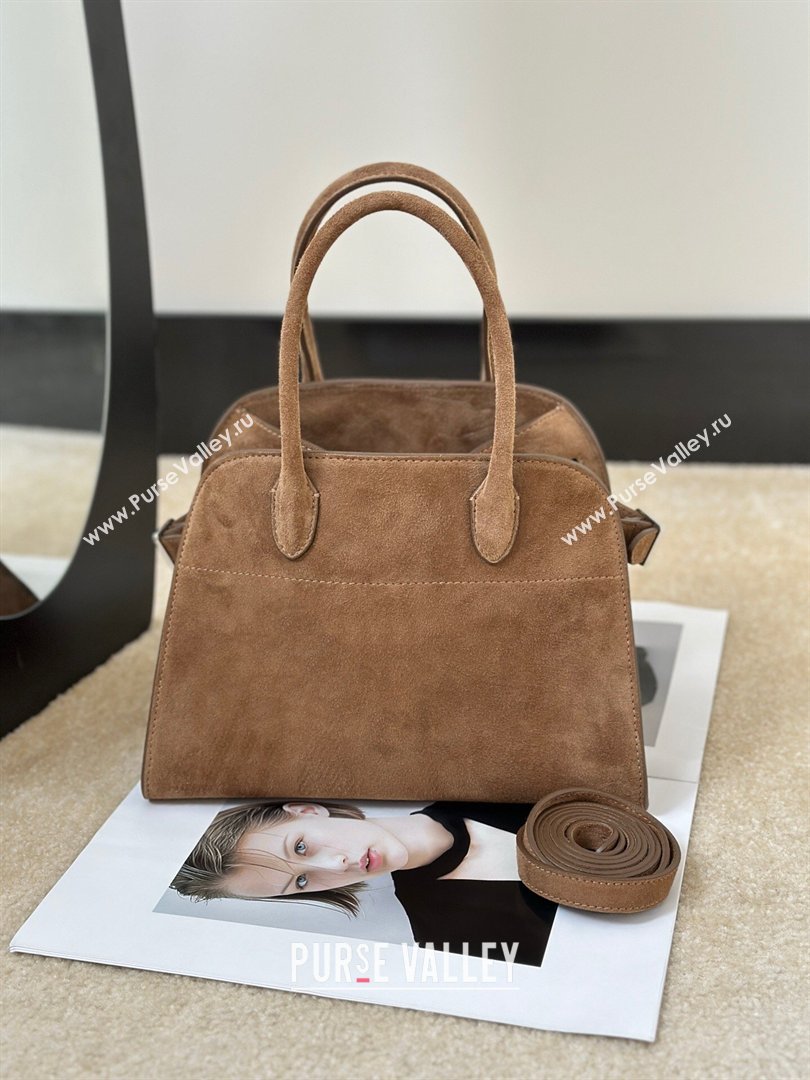 The Row Margaux 10 Tote Bag in Suede Light Brown 2026 8818S (CL-260410017)