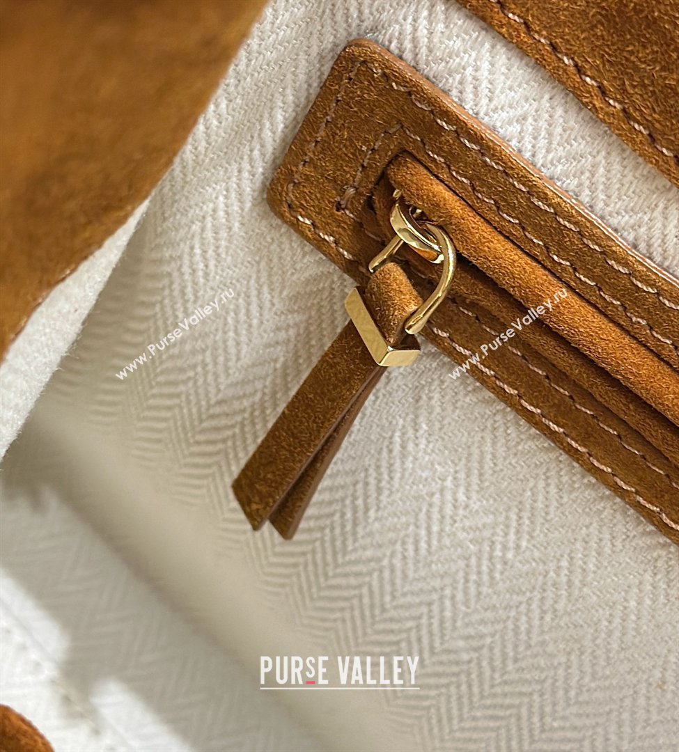 The Row Margaux 10 Tote Bag in Suede Gold-Tone 2026 8818S (CL-260410016)