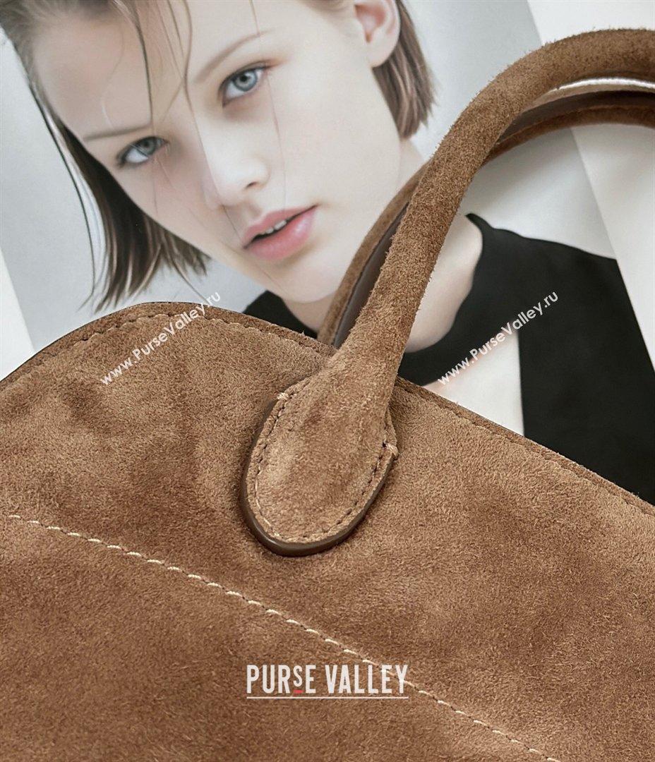 The Row Margaux 10 Tote Bag in Suede Light Brown 2026 8818S (CL-260410017)