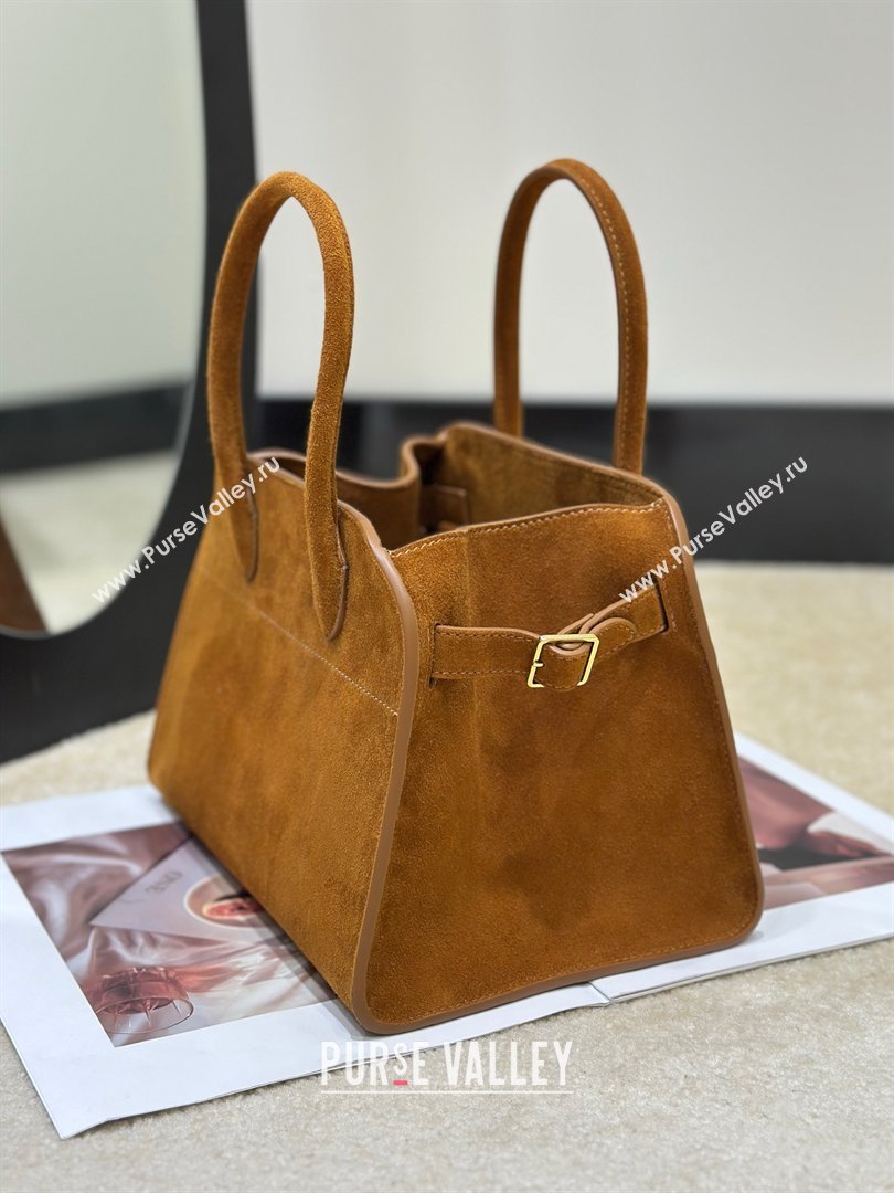 The Row Margaux 10 Tote Bag in Suede Gold-Tone 2026 8818S (CL-260410016)