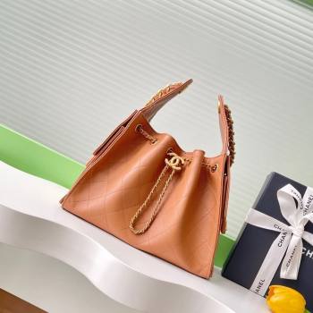 Chanel 25 Small Handbag in Grained Calfskin AS5293 Light Brown 2025 0811 (yezi-2508110067)