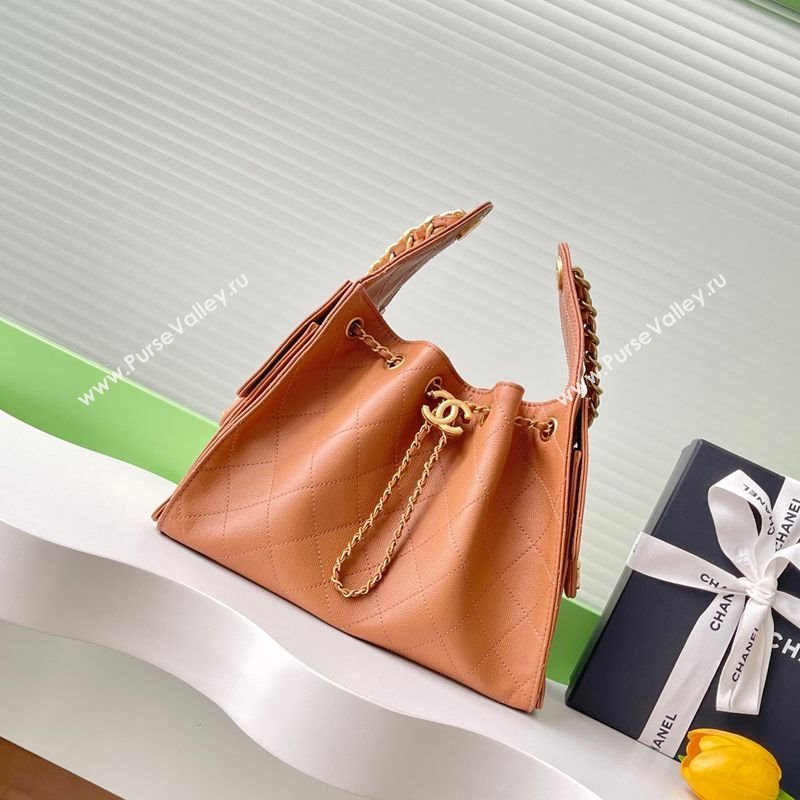 Chanel 25 Small Handbag in Grained Calfskin AS5293 Light Brown 2025 0811 (yezi-2508110067)
