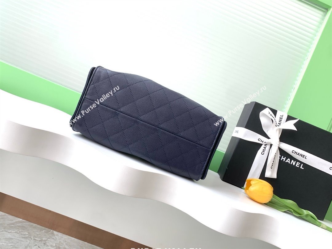 Chanel 25 Small Handbag in Grained Calfskin AS5293 Dark Blue 2025 0811 (yezi-2508110069)