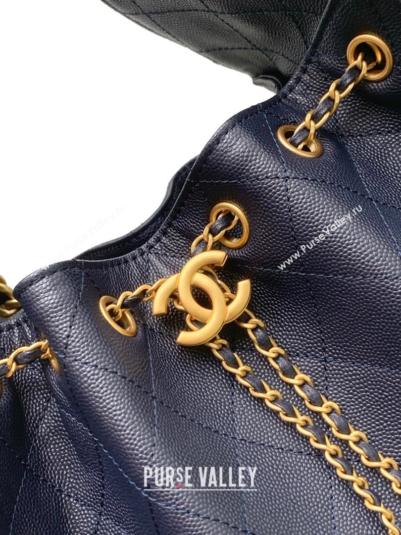 Chanel 25 Small Handbag in Grained Calfskin AS5293 Dark Blue 2025 0811 (yezi-2508110069)