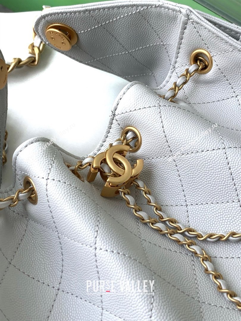 Chanel 25 Small Handbag in Grained Calfskin AS5293 Light Grey 2025 0811 (yezi-2508110070)