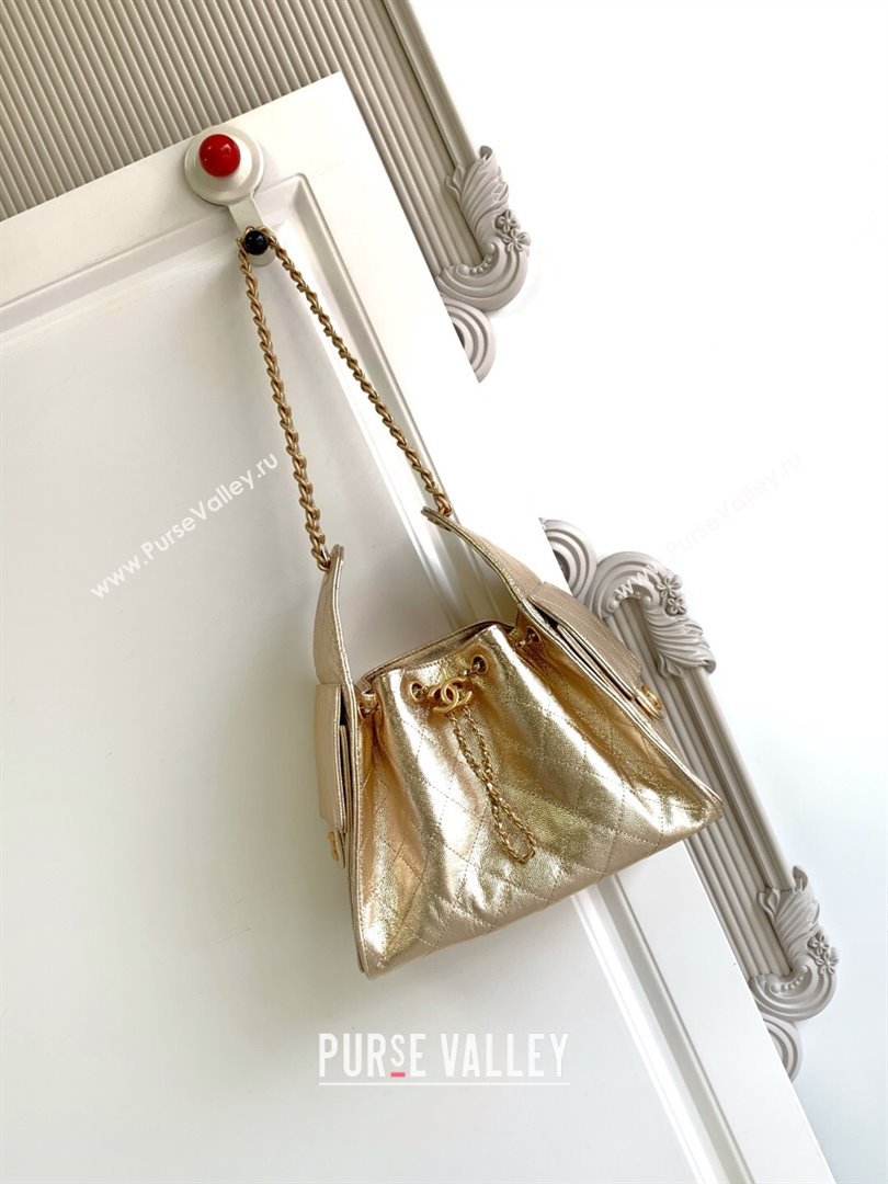 Chanel 25 Small Handbag in Grained Calfskin AS5293 Light Gold 2025 0811 (yezi-2508110071)